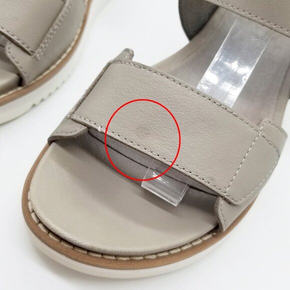 Eileen Fisher Kale Sandals 6.5 Velcro Strap Platform Moon Beige Taupe Gray $207 - Picture 16 of 16